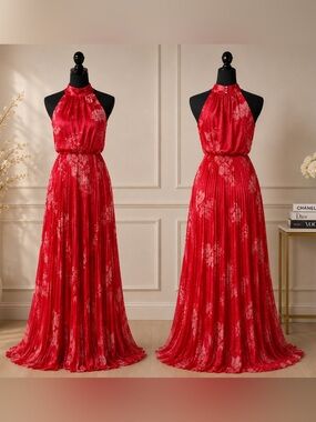 TAYLOR Elegant Pleated Maxi Dress